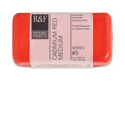 R&F Encaustic Paint Block - Cadmium Red Medium, 40 ml block