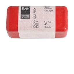 R&F Encaustic Paint Block - Cadmium Red Deep, 104 ml block