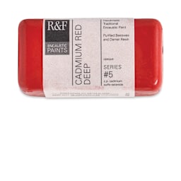 R&F Encaustic Paint Block - Cadmium Red Deep, 40 ml block