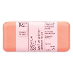 R&F Encaustic Paint Block - Cadmium Coral, 104 ml block