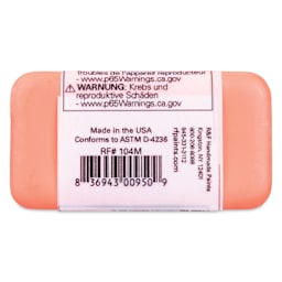 R&F Encaustic Paint Block - Cadmium Coral, 40 ml block back