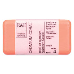 R&F Encaustic Paint Block - Cadmium Coral, 40 ml block