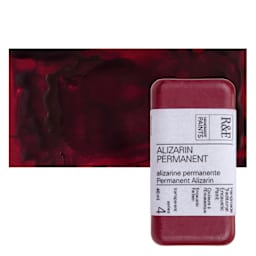 R&F Encaustic Paint Block - Alizarin Permanent, 40 ml block and swatch