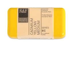 R&F Encaustic Paint Block - Cadmium Yellow Medium, 40 ml block