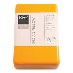 R&F Encaustic Paint Block - Indian Yellow, 333 ml block