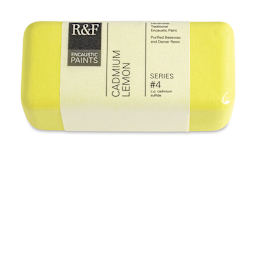 R&F Encaustic Paint Block - Cadmium Lemon, 104 ml block