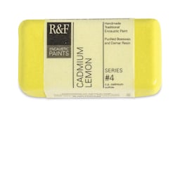 R&F Encaustic Paint Block - Cadmium Lemon, 40 ml block