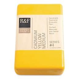 R&F Encaustic Paint Block - Cadmium Yellow Medium, 333 ml block