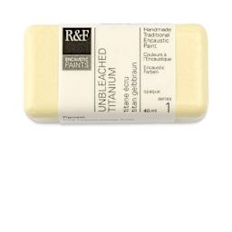 R&F Encaustic Paint Block - Unbleached Titanium, 40 ml block