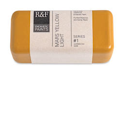 R&F Encaustic Paint Block - Mars Yellow Light, 104 ml block