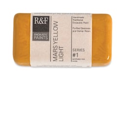 R&F Encaustic Paint Block - Mars Yellow Light, 40 ml block