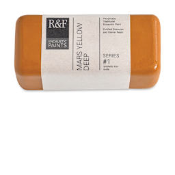 R&F Encaustic Paint Block - Mars Yellow Deep, 104 ml block