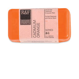 R&F Encaustic Paint Block - Cadmium Orange, 40 ml block