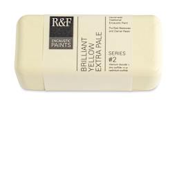 R&F Encaustic Paint Block - Brilliant Yellow Extra Pale, 104 ml block