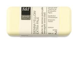 R&F Encaustic Paint Block - Sienna Yellow Extra Pale, 104 ml block