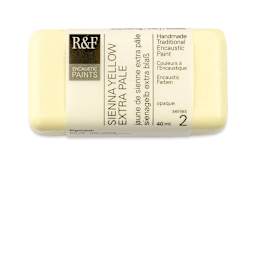 R&F Encaustic Paint Block - Sienna Yellow Extra Pale, 40 ml block