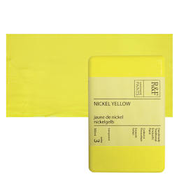 R&F Encaustic Paint Block - Nickel Yellow, 333 ml, Block and swatch