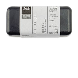 R&F Encaustic Paint Block - Blue Ochre, 104 ml block