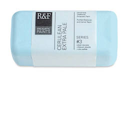 R&F Encaustic Paint Block - Cerulean Extra Pale, 104 ml block