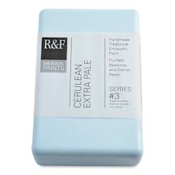 R&F Encaustic Paint Block - Cerulean Extra Pale, 333 ml block