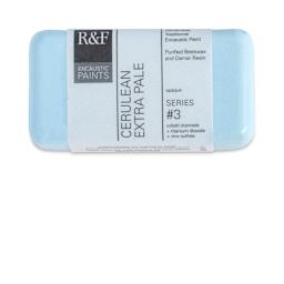 R&F Encaustic Paint Block - Cerulean Extra Pale, 40 ml block