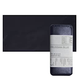 R&F Encaustic Paint Block - Prussian Blue, 104 ml, Block and swatch