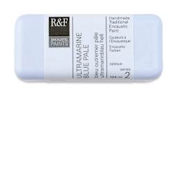R&F Encaustic Paint Block - Ultramarine Blue Pale, 104 ml block