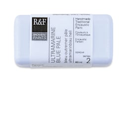 R&F Encaustic Paint Block - Ultramarine Blue Pale, 40 ml block