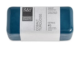 R&F Encaustic Paint Block - Cobalt Turquoise, 104 ml block