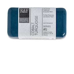 R&F Encaustic Paint Block - Cobalt Turquoise, 40 ml block