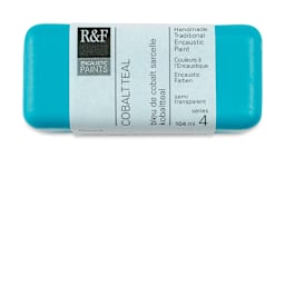 R&F Encaustic Paint Block - Cobalt Teal, 104 ml block