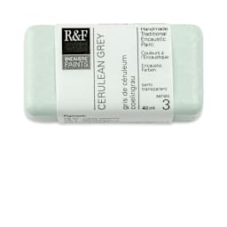 R&F Encaustic Paint Block - Cerulean Grey, 40 ml block