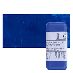 R&F Encaustic Paint Block - Cerulean Blue Chromium, 104 ml block and swatch