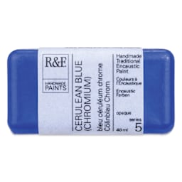 R&F Encaustic Paint Block - Cerulean Blue Chromium, 40 ml block