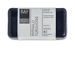 R&F Encaustic Paint Block - Phthalo Turquoise, 40 ml block