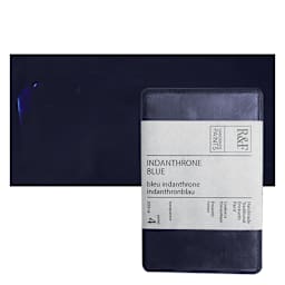 R&F Encaustic Paint Block - Indanthrone Blue, 333 ml, Block and swatch
