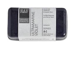 R&F Encaustic Paint Block - Ultramarine Violet, 40 ml block