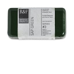R&F Encaustic Paint Block - Sap Green, 40 ml block
