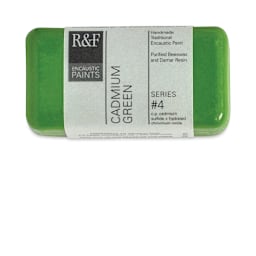 R&F Encaustic Paint Block - Cadmium Green, 40 ml block