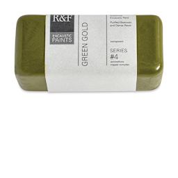 R&F Encaustic Paint Block - Green Gold, 104 ml block