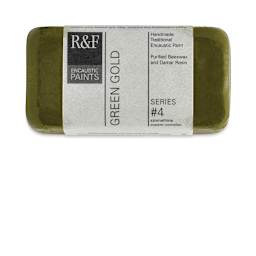 R&F Encaustic Paint Block - Green Gold, 40 ml block