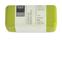 R&F Encaustic Paint Block - Cadmium Green Pale, 104 ml block