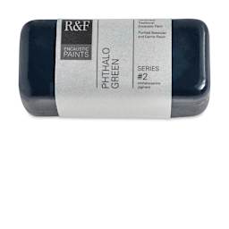 R&F Encaustic Paint Block - Phthalo Green, 104 ml block