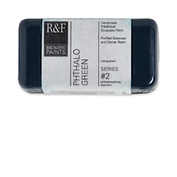 R&F Encaustic Paint Block - Phthalo Green, 40 ml block