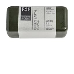 R&F Encaustic Paint Block - Green Earth, 104 ml block