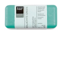 R&F Encaustic Paint Block - Malachite Green, 104 ml block