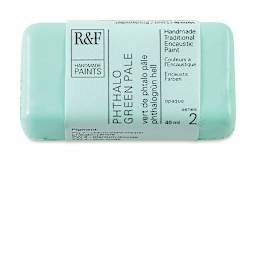 R&F Encaustic Paint Block - Phthalo Green Pale, 40 ml block