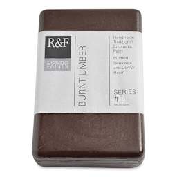 R&F Encaustic Paint Block - Burnt Umber, 333 ml block