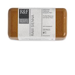 R&F Encaustic Paint Block - Raw Sienna, 40 ml block