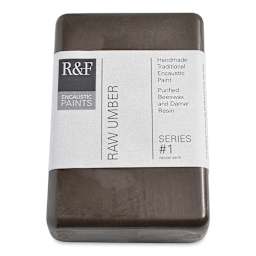 R&F Encaustic Paint Block - Raw Umber, 333 ml block
